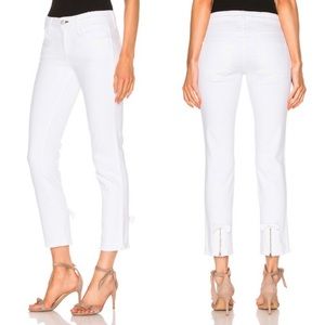 AMO White Bow Straight Leg Jeans